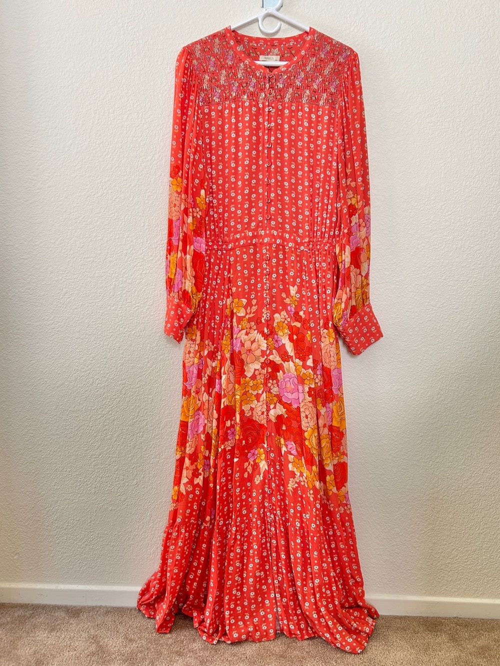 Floral red-orange print dress from Spell (formerly Spell & The Gypsy Collective)